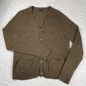 🔥Club Room 100% Wool Green Shaggy Mens Sweater Kurt Cobain Grunge Grandpa L